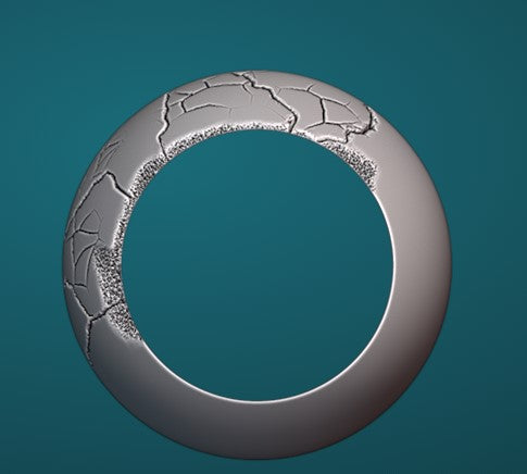 Distress Sphere Silver Ring