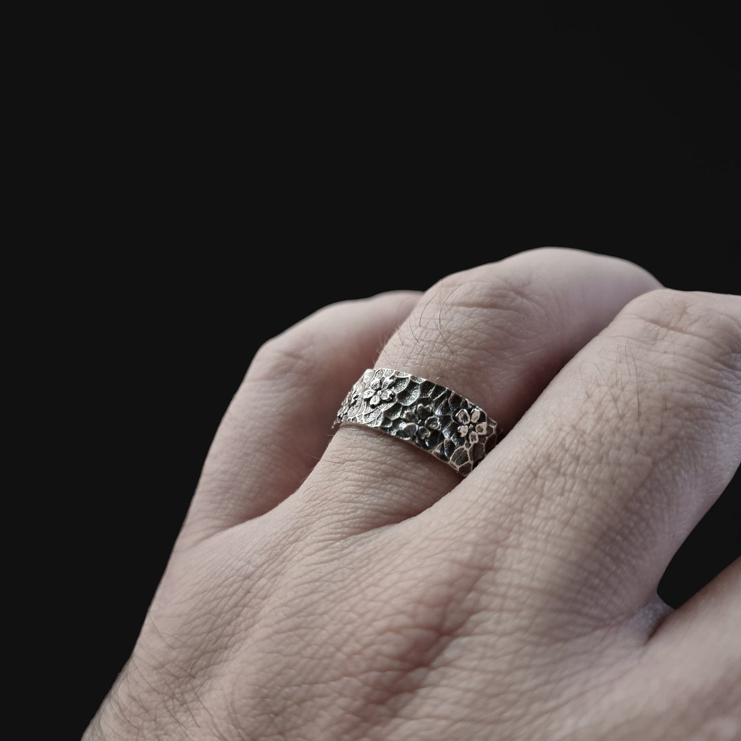 Black Cherry Silver Ring