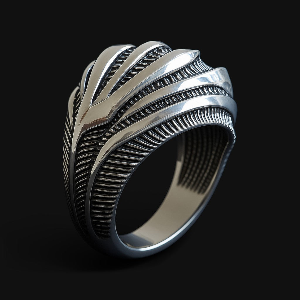 Alien Organic Silver Ring