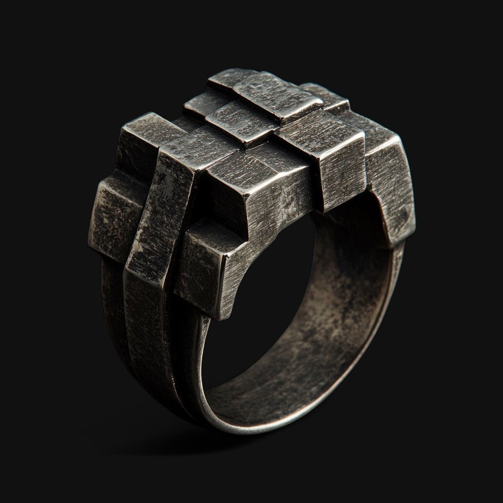 Brutalist Cubic Ring