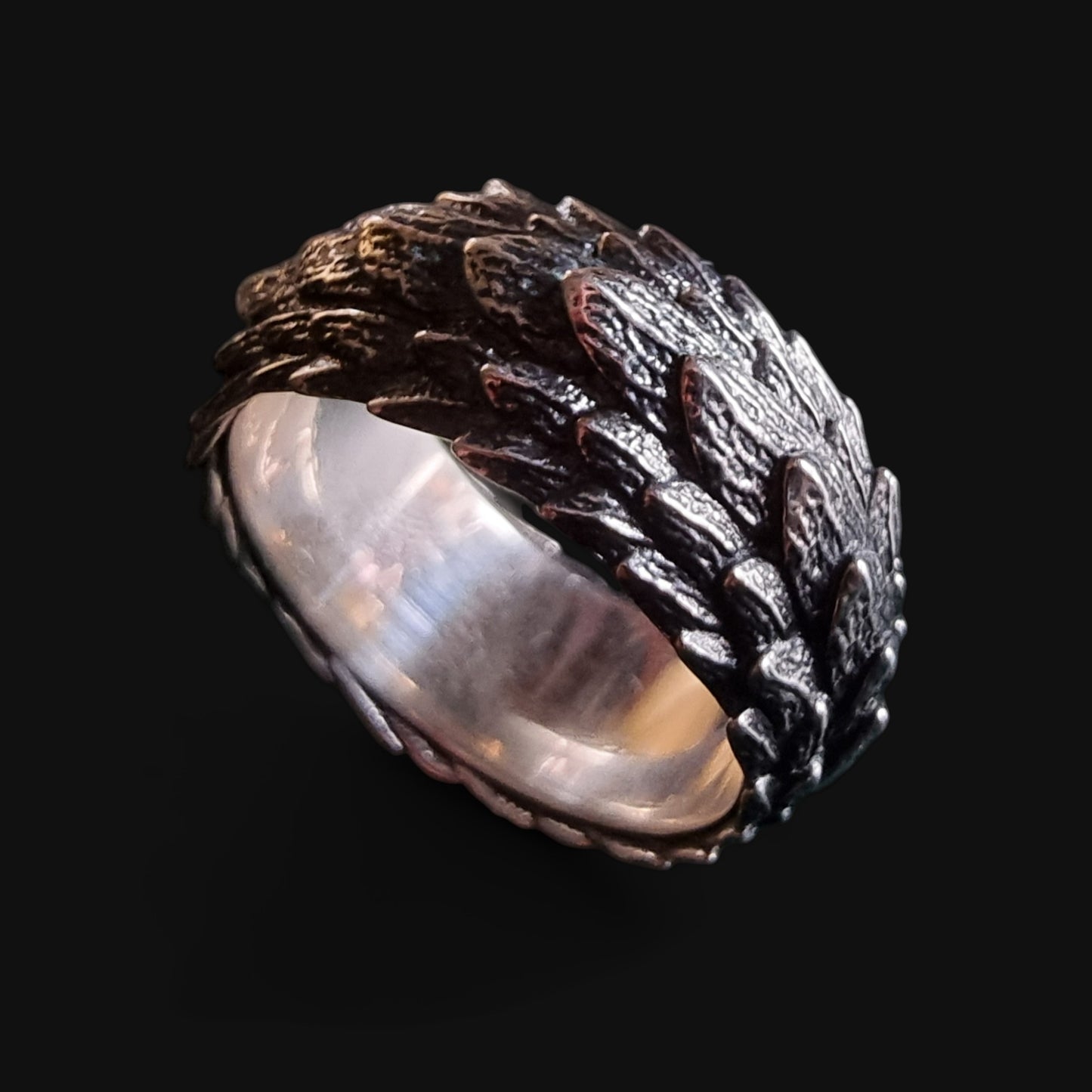 Dragon Scales Silver Ring