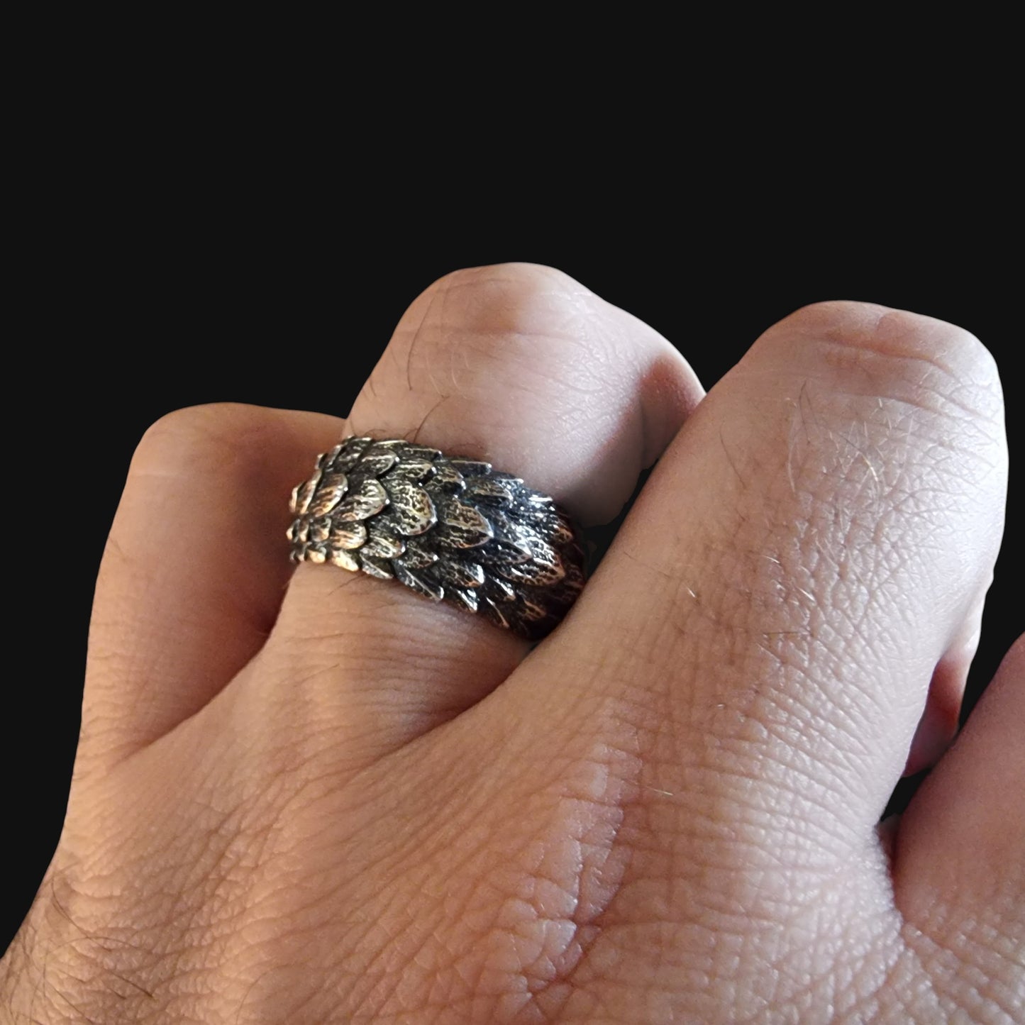 Dragon Scales Silver Ring