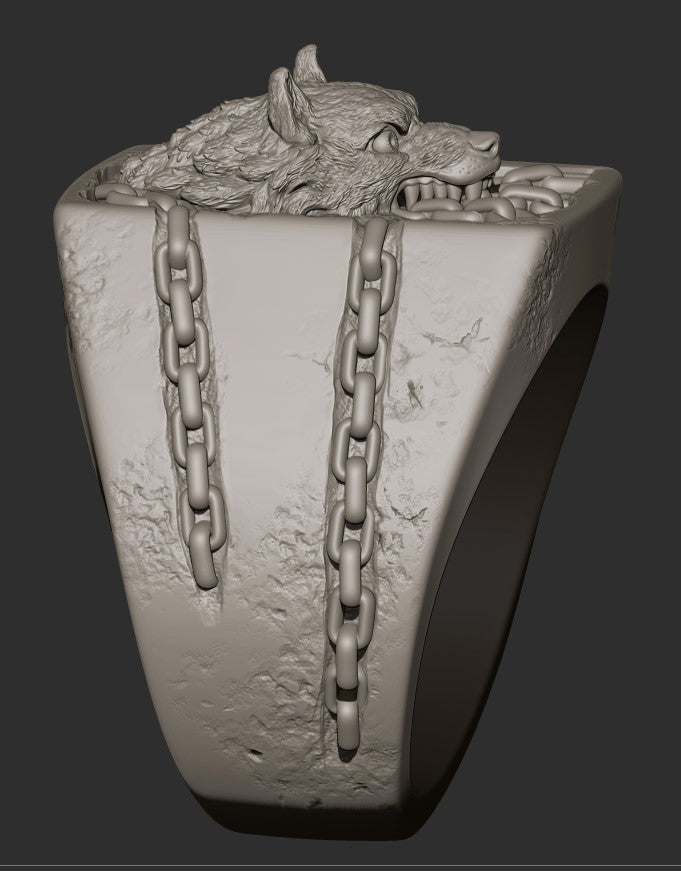 Silver Wolf Ring