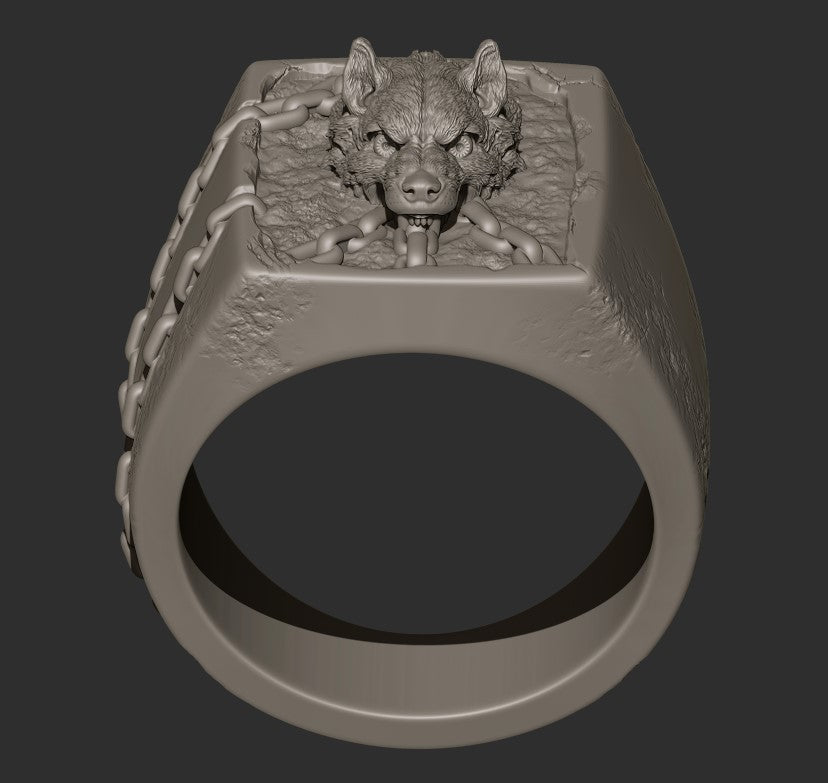 Silver Wolf Ring
