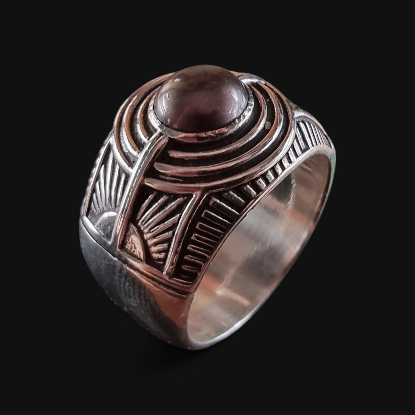 Dark Pearl Silver Ring