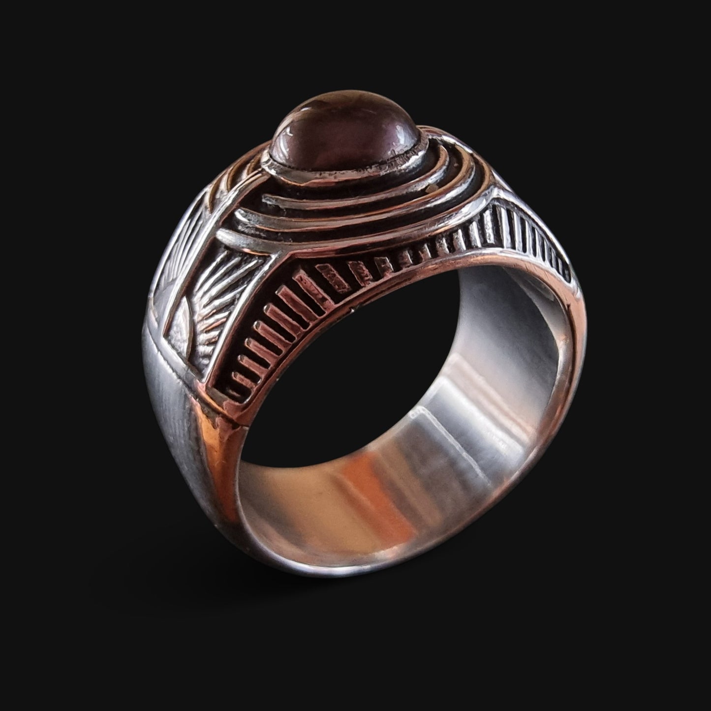 Dark Pearl Silver Ring