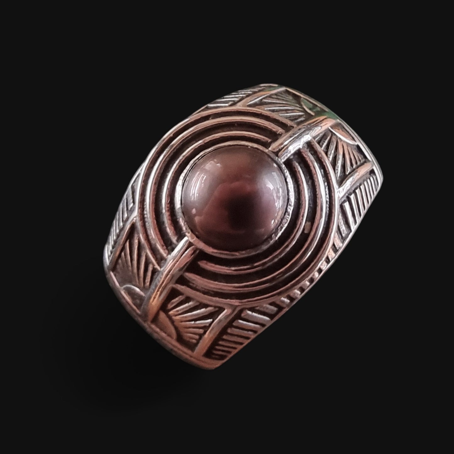 Dark Pearl Silver Ring