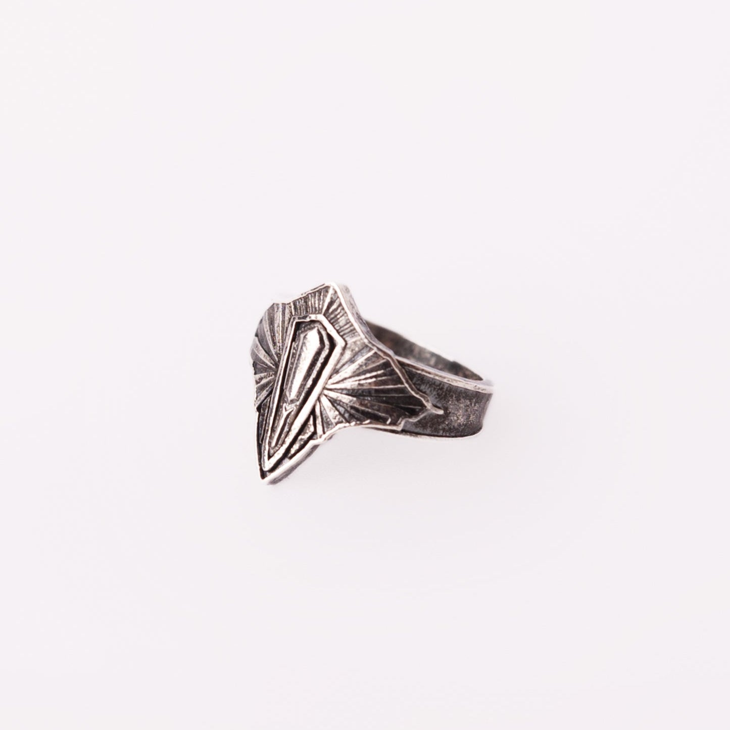 oxidized silver sunburst ring