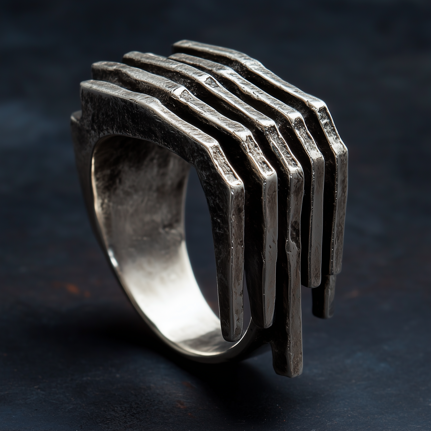 Sculpted Hand Silver ring