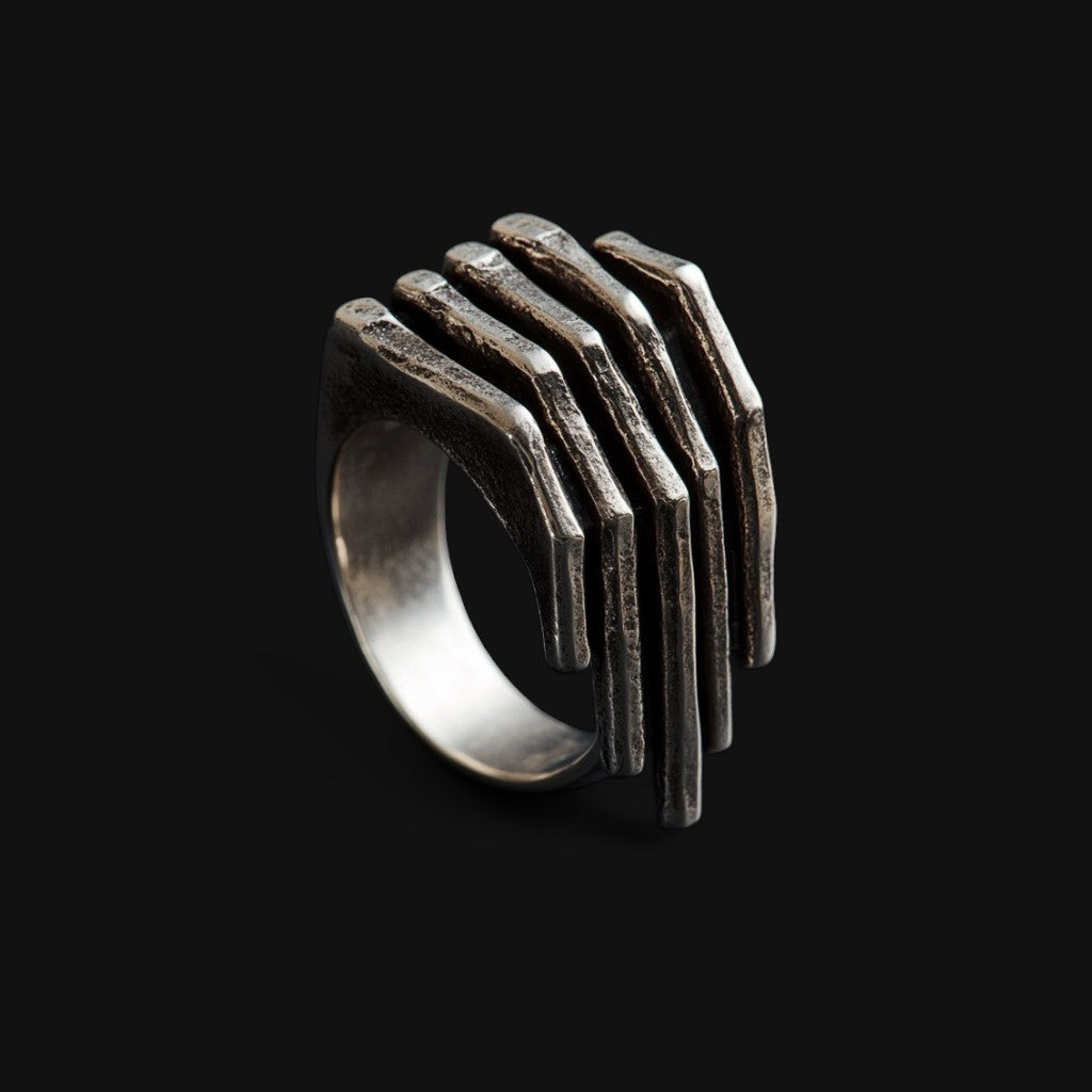 Sculpted Hand Silver ring