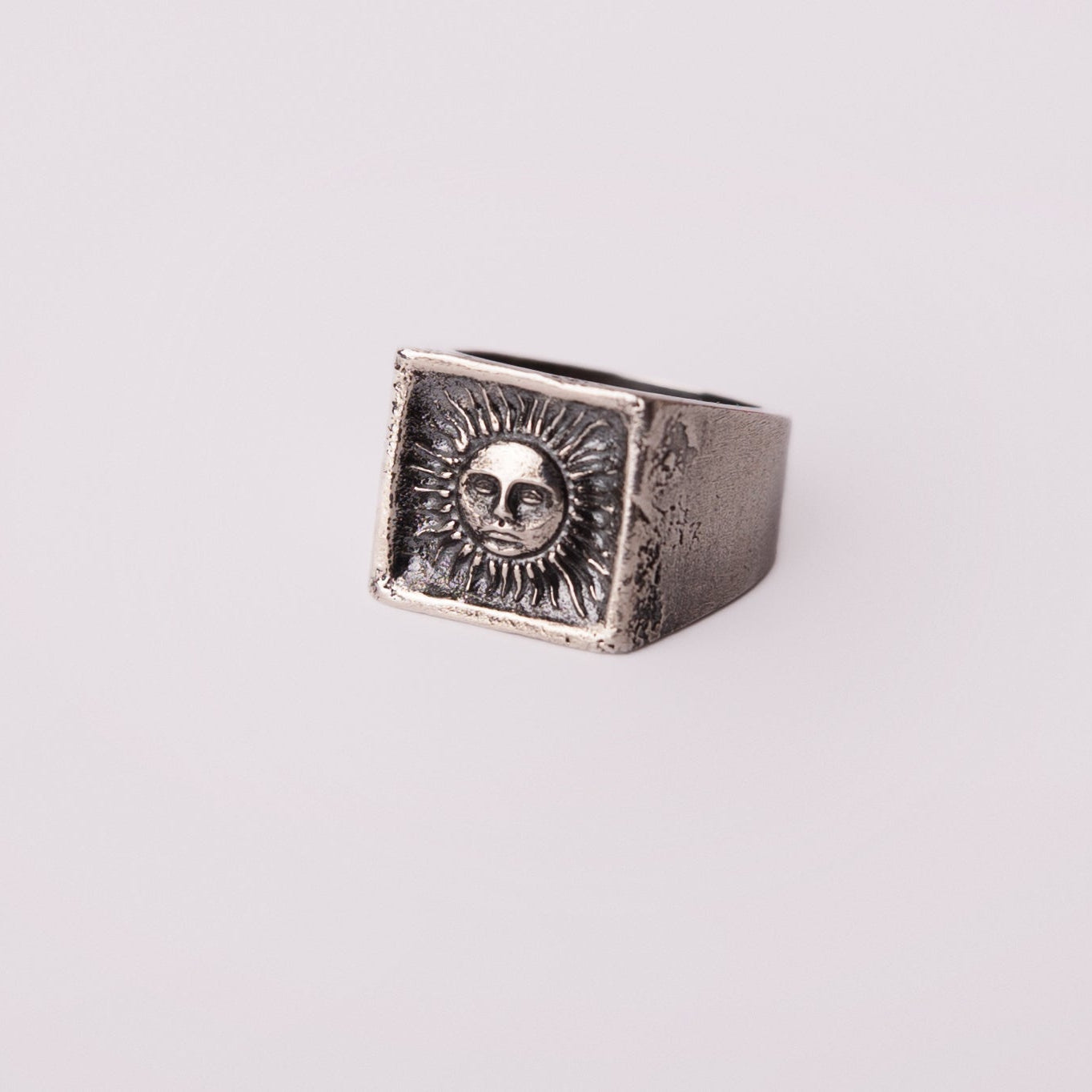 oxidized silver brutalist jewelry ring
