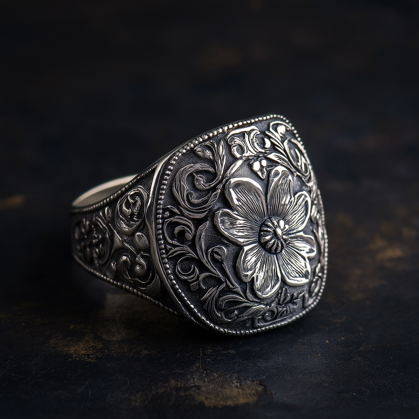 Floral Silver Ring