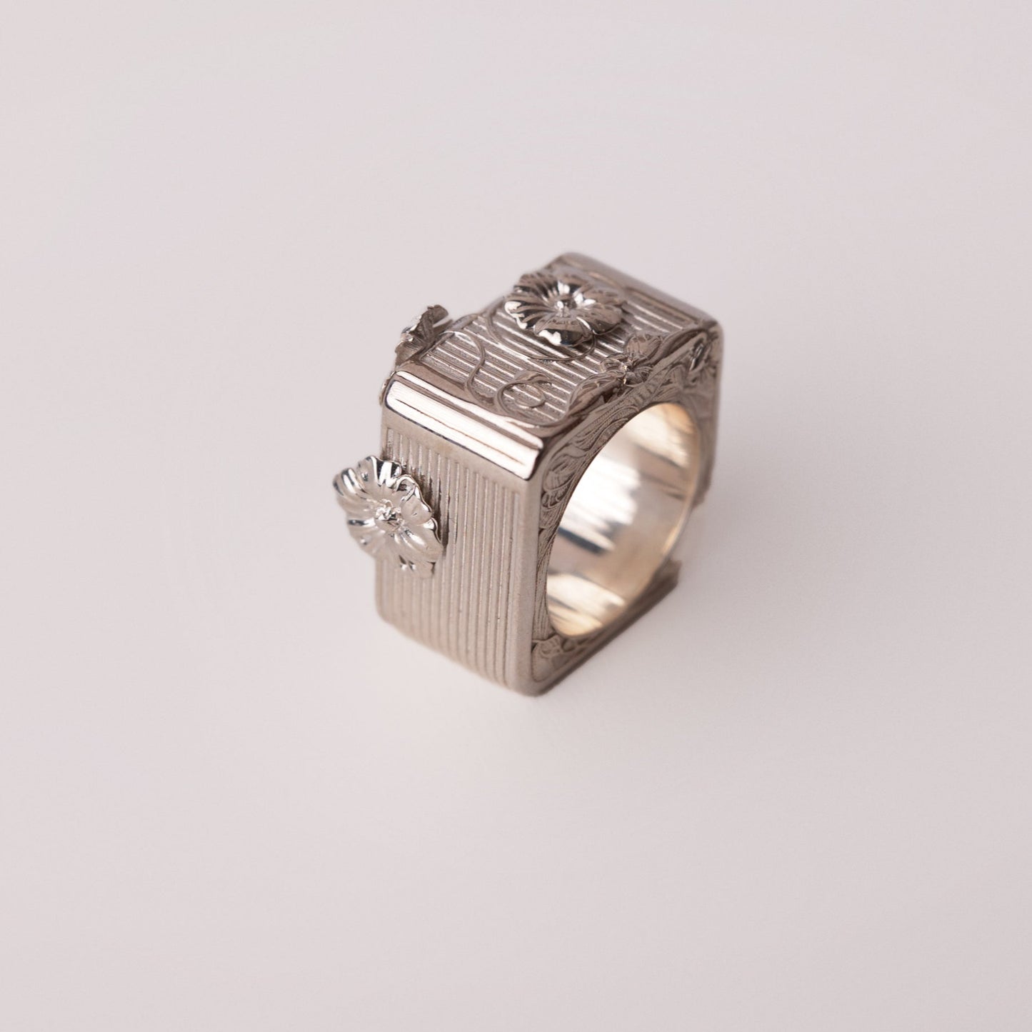 geometric floral ring