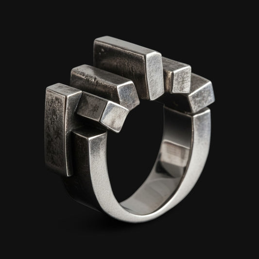 Brutalist Arch Silver Ring