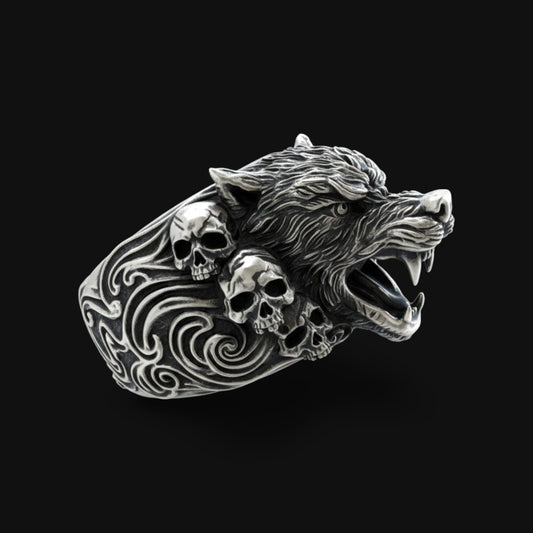 Psychopomp Wolf Ring
