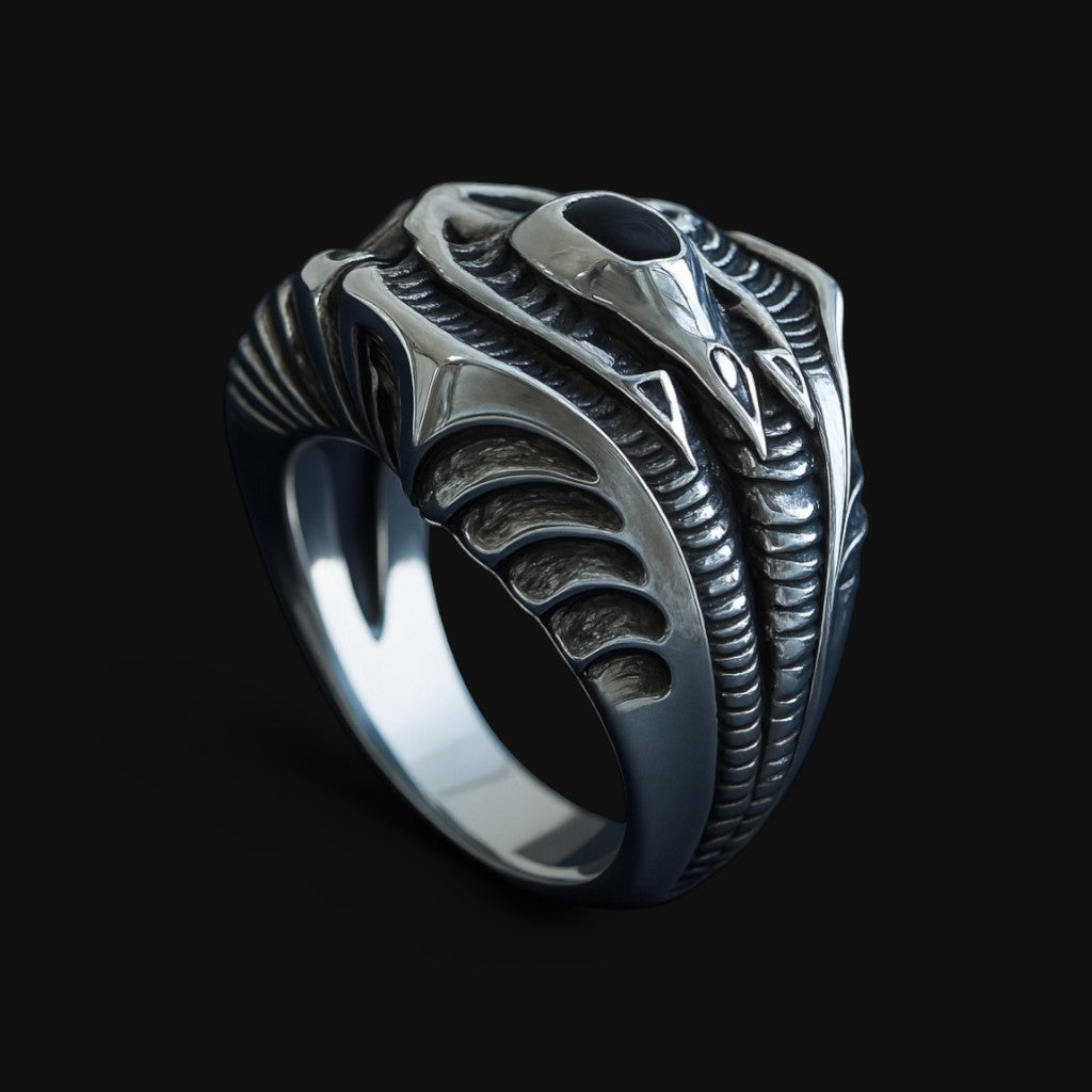 Alien Organic Silver Ring