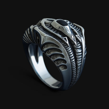 Alien Organic Silver Ring