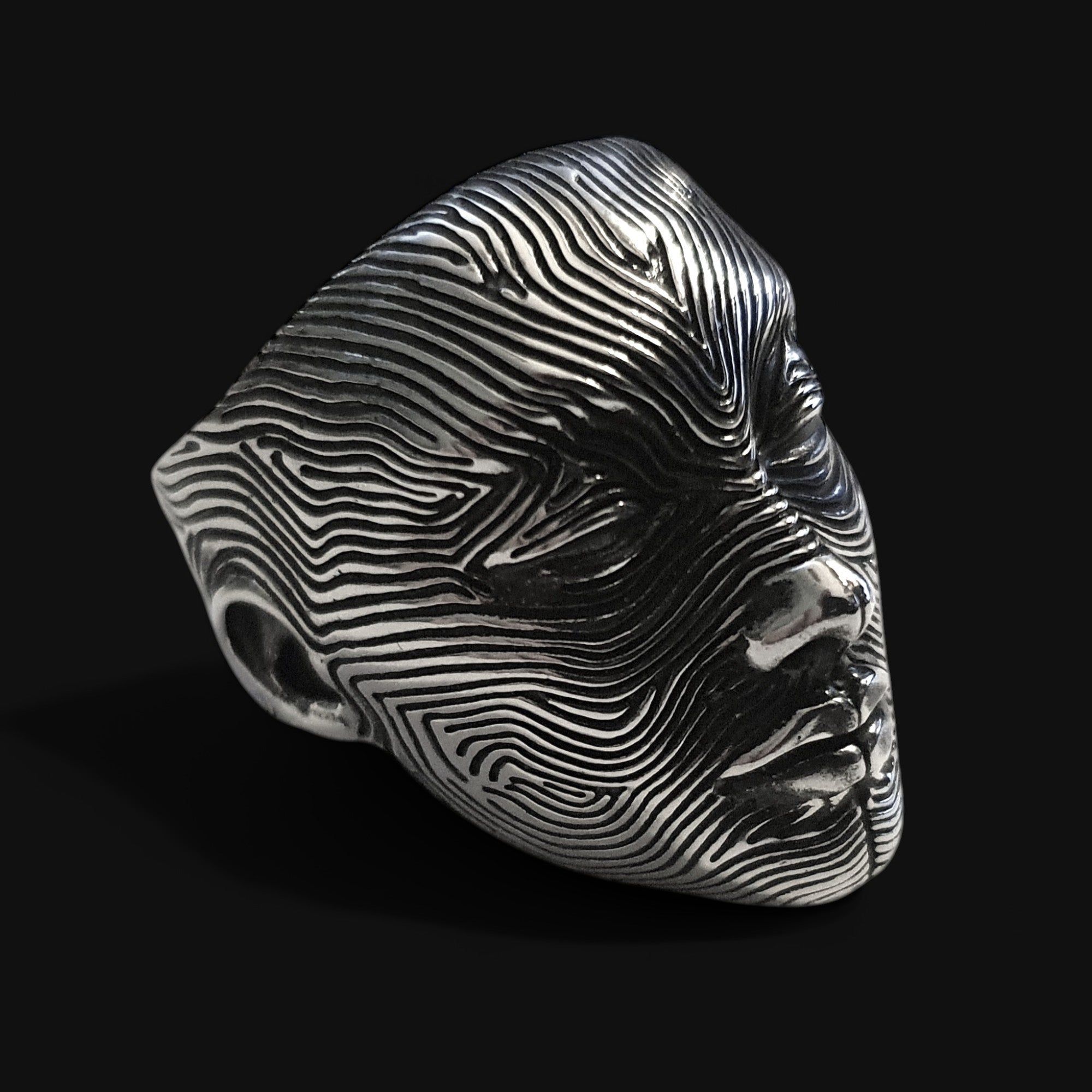 Women's Face Silver Ring