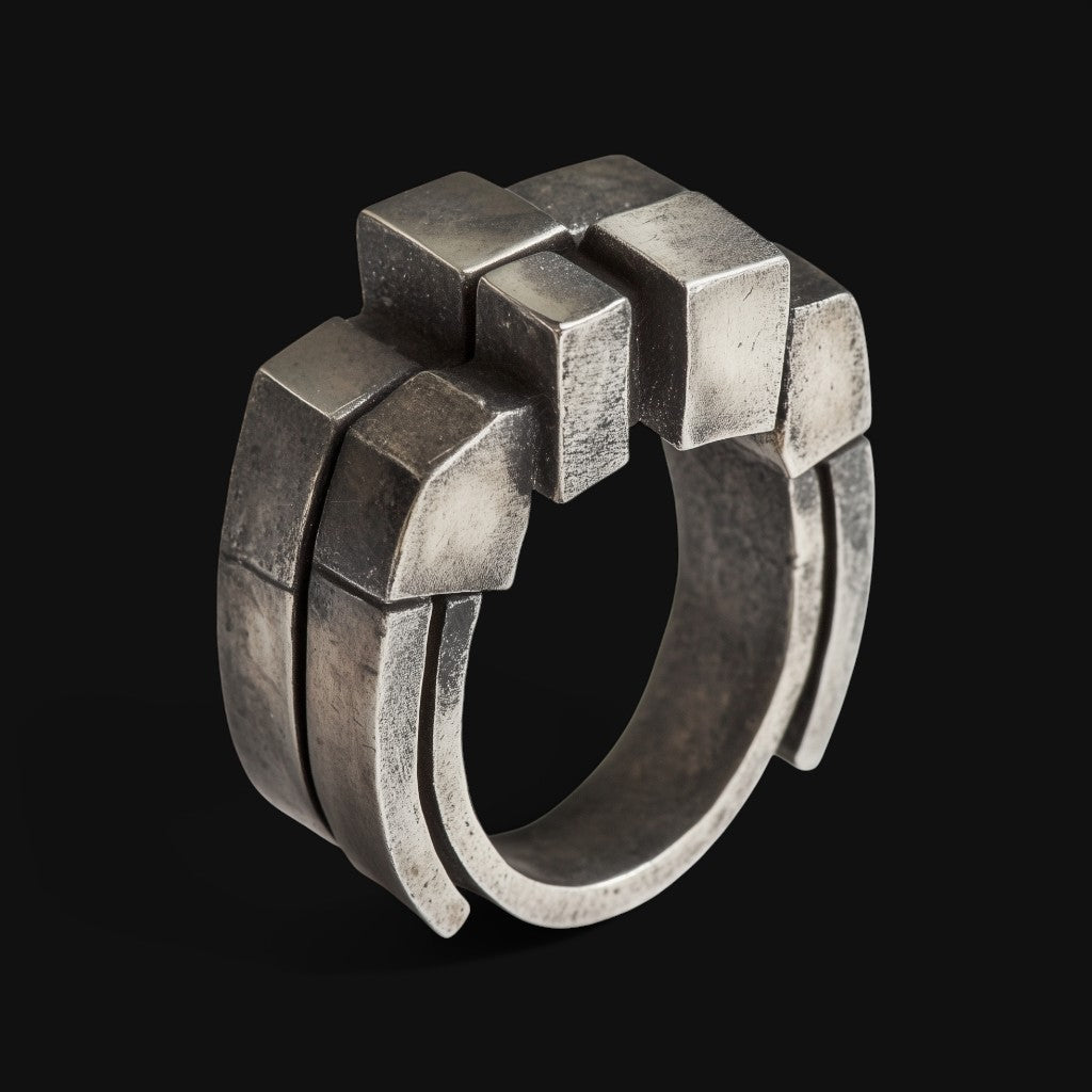 Brutalist Arch Silver Ring