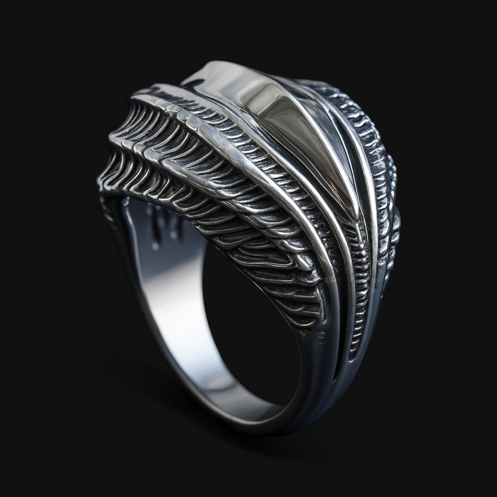 Alien Organic Silver Ring