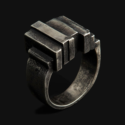 Brutalist Cubic Ring