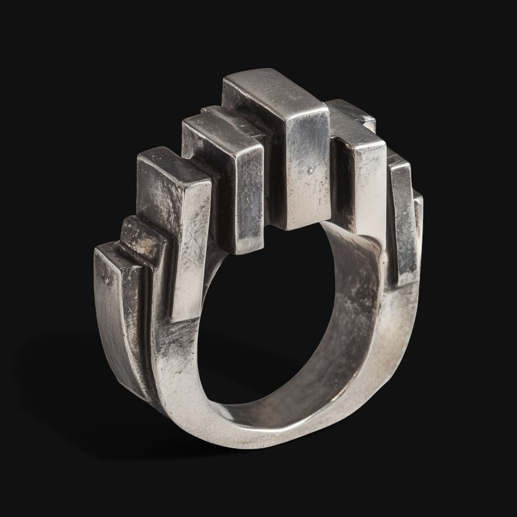 Brutalist Arch Silver Ring