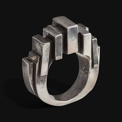 Brutalist Arch Silver Ring