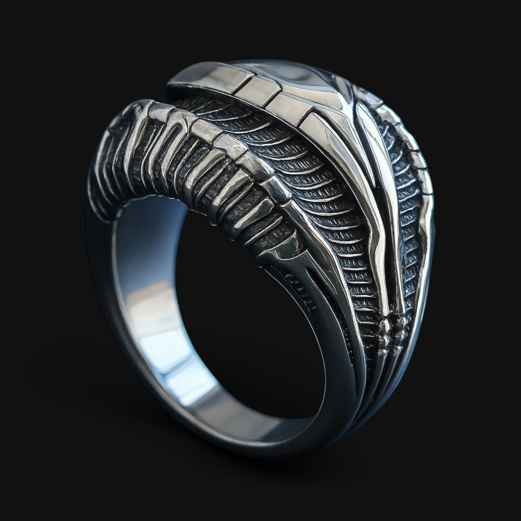 Alien Organic Silver Ring