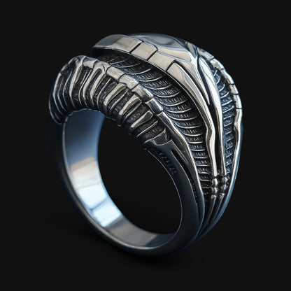 Alien Organic Silver Ring