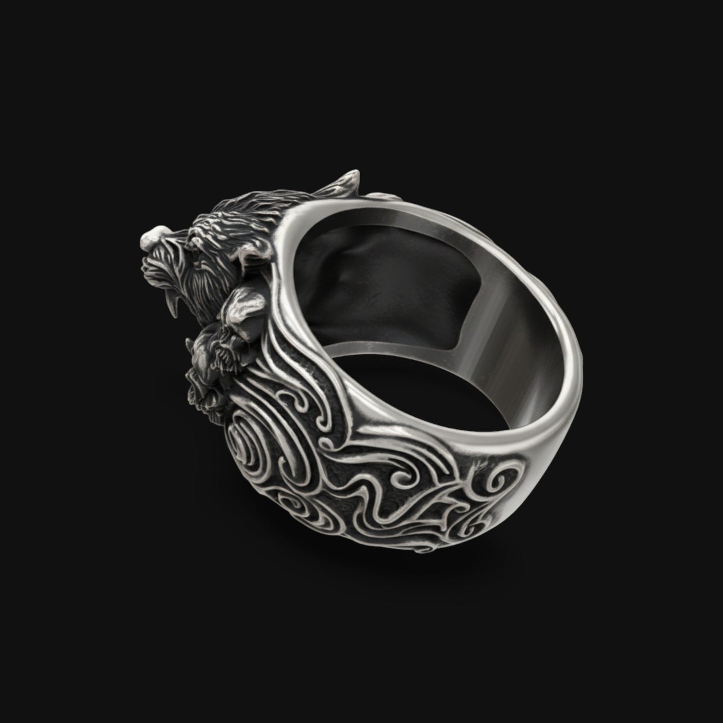 Psychopomp Wolf Ring