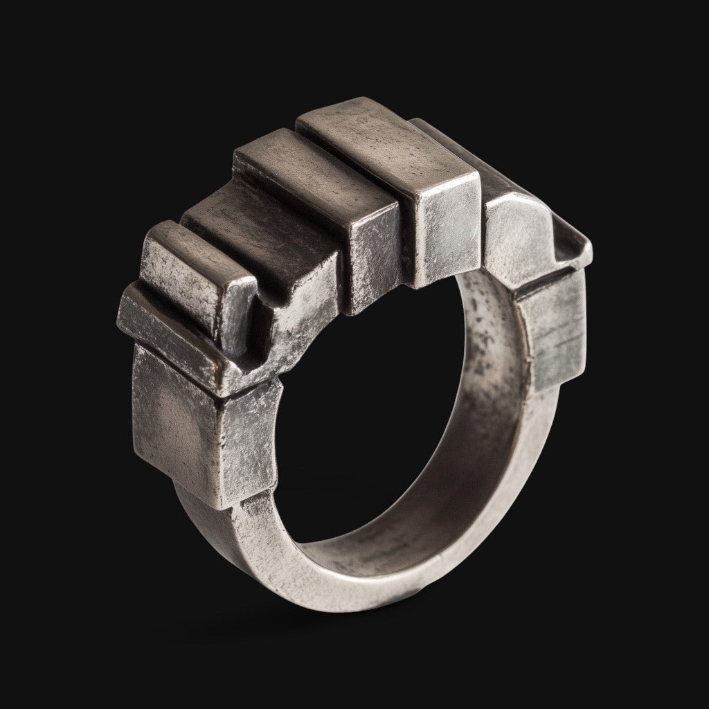 Brutalist Arch Silver Ring