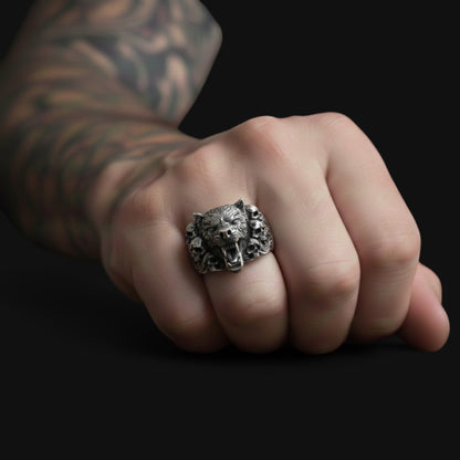 Psychopomp Wolf Ring