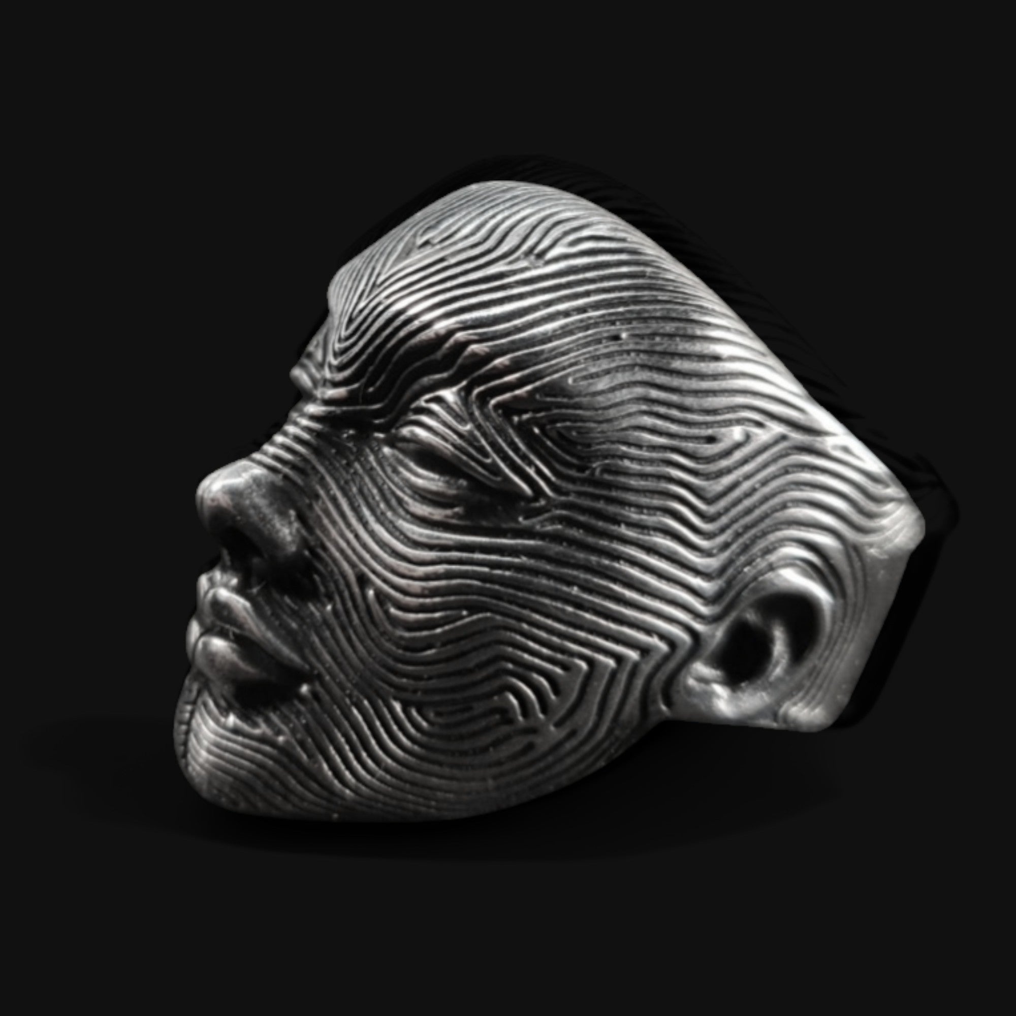 Women's Face Silver Ring