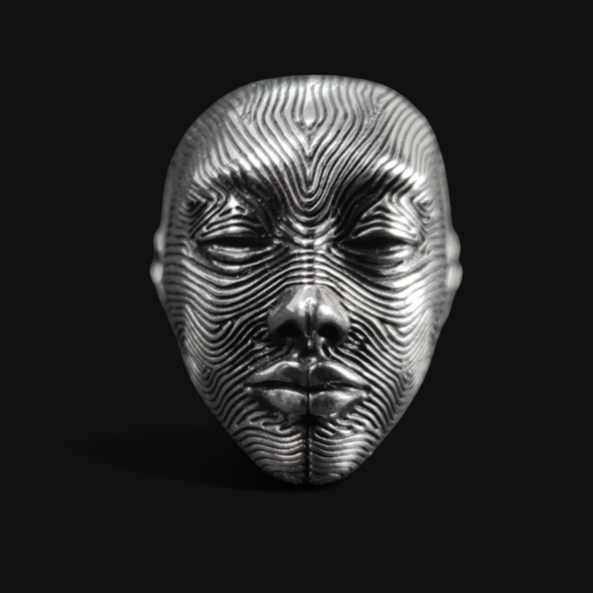Women's Face Silver Ring