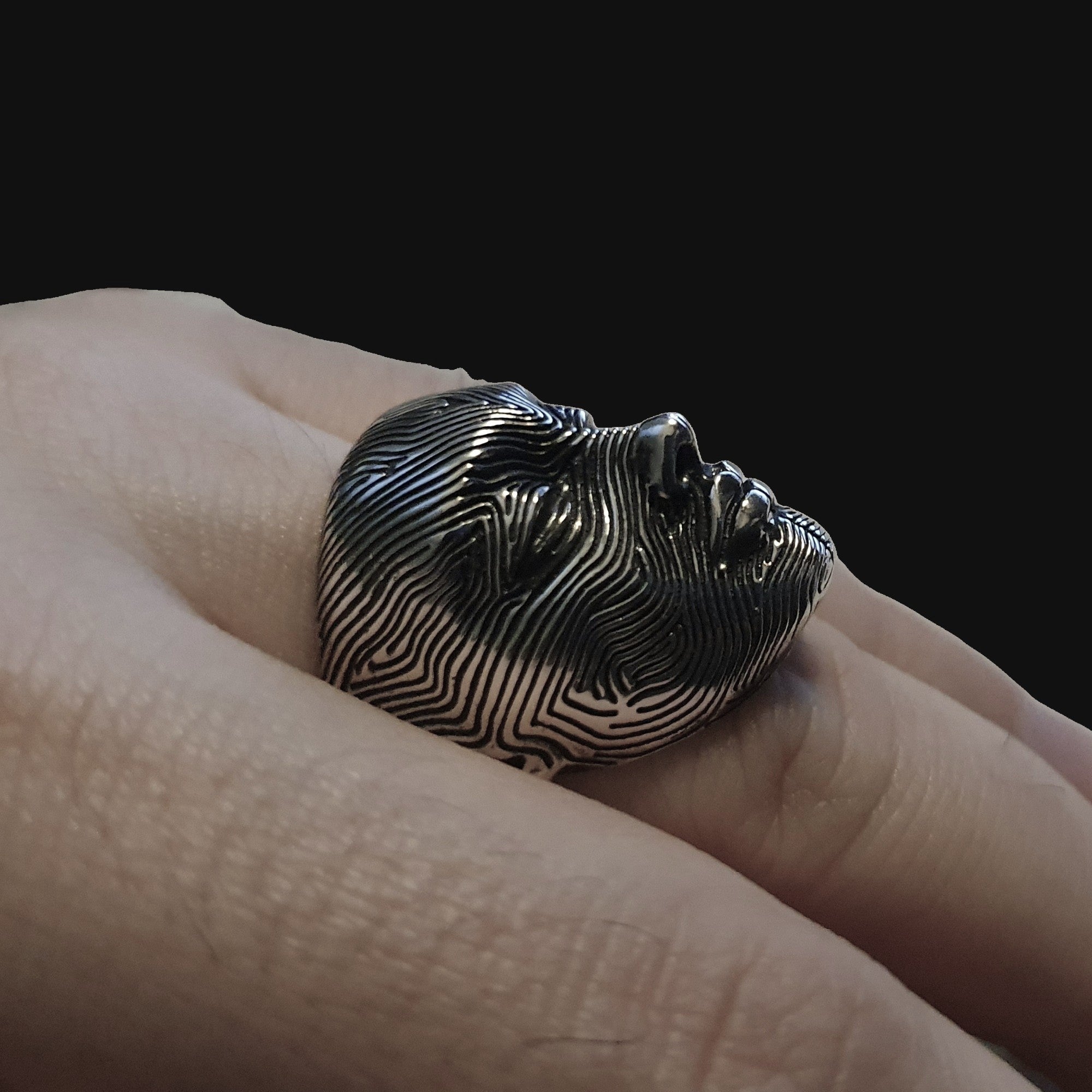 Women's Face Silver Ring