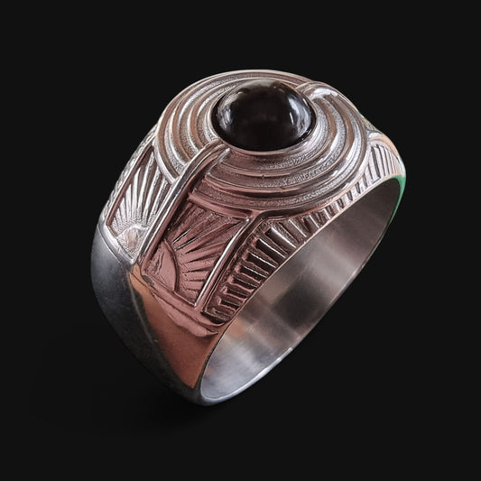 Dark Pearl Silver Ring