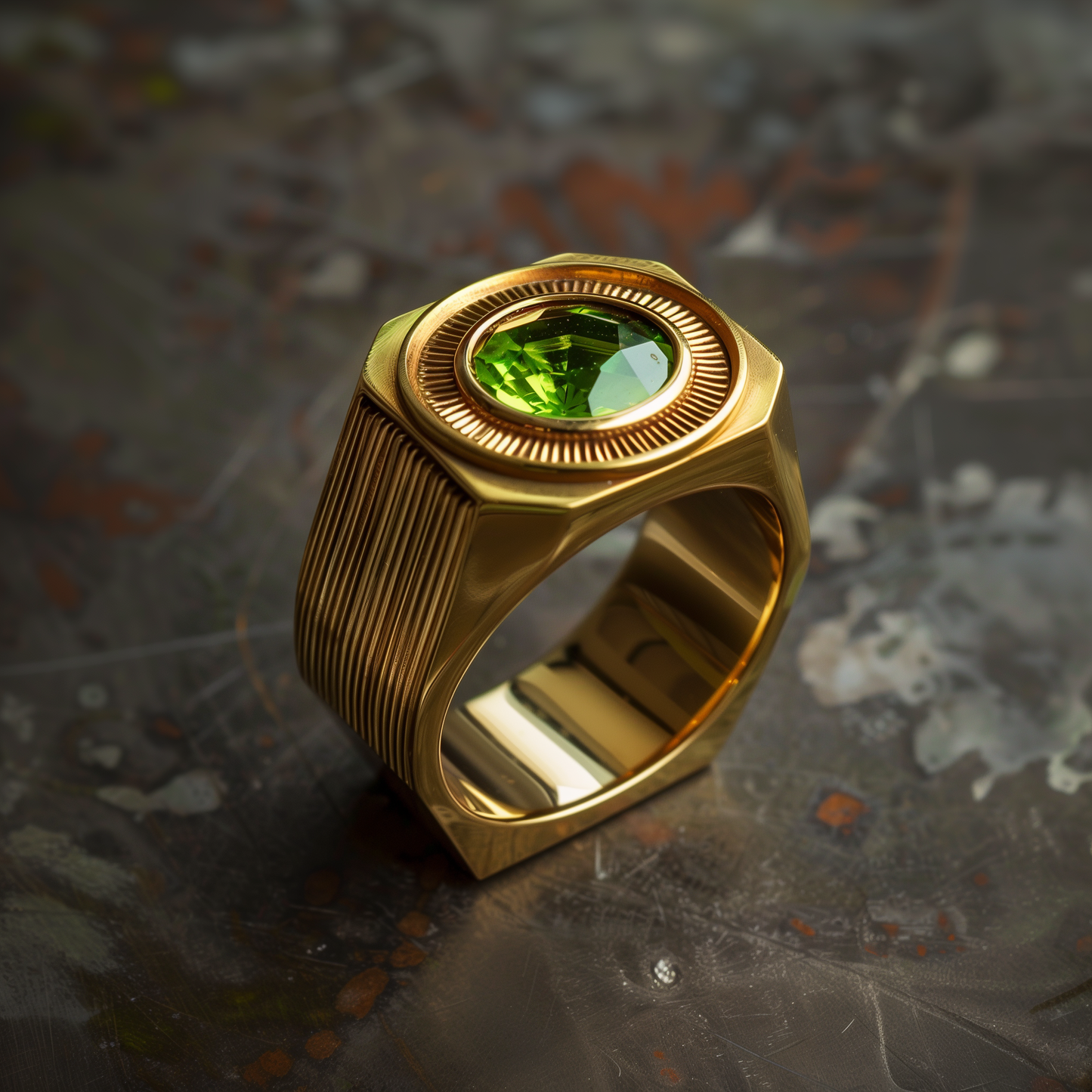 Golden Peridot Ring