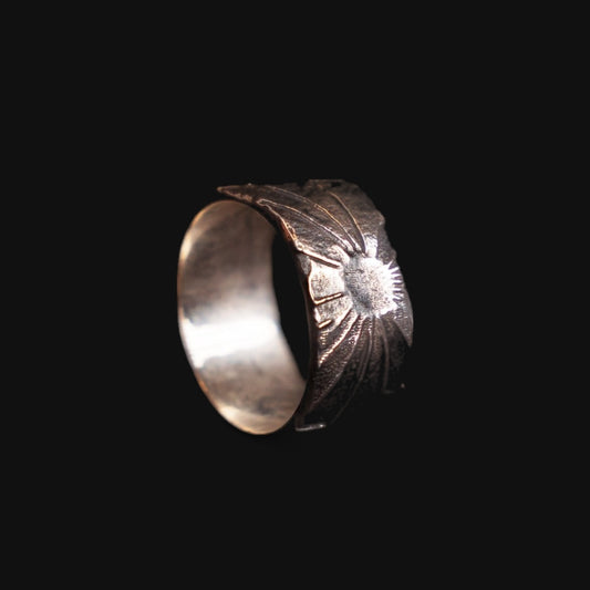 Dark Sunburst Silver Ring