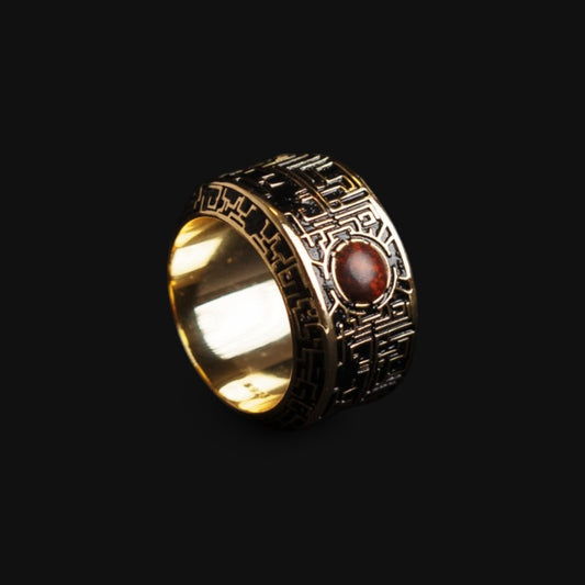 Cyber Maze Bloodstone Ring