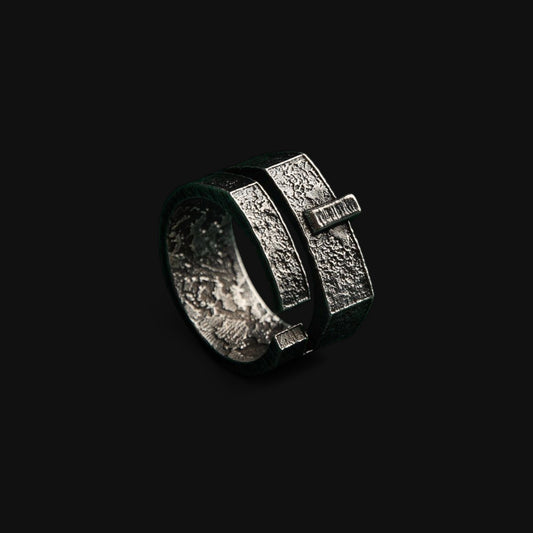 Brutalist Distressed Silver Ring