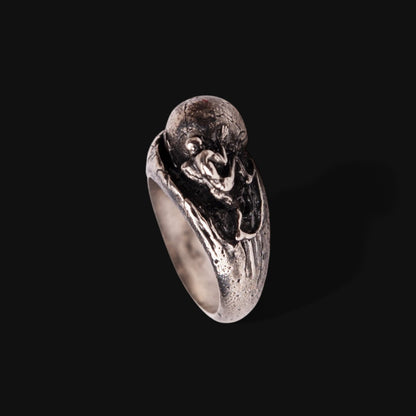 Oxidized silver Sisyphus ring