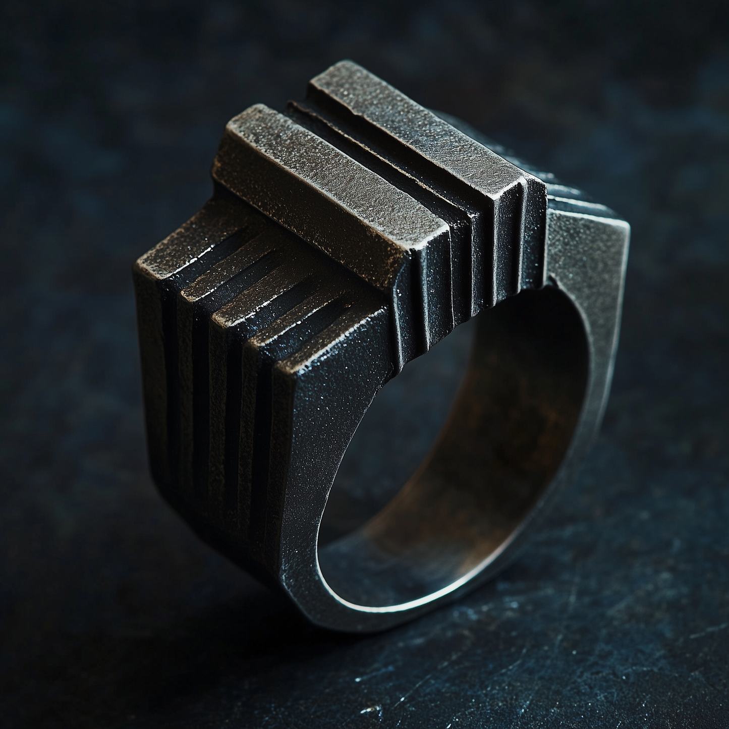 Brutalist Black Ring