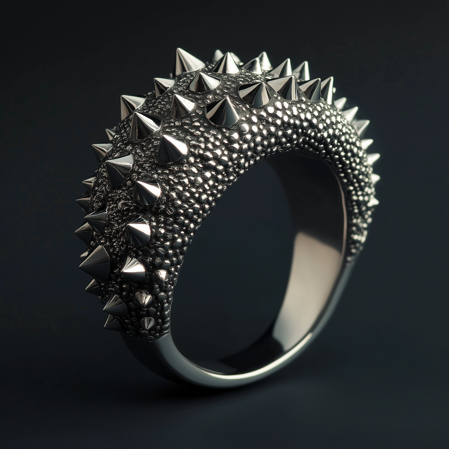Spikes Silver Ring