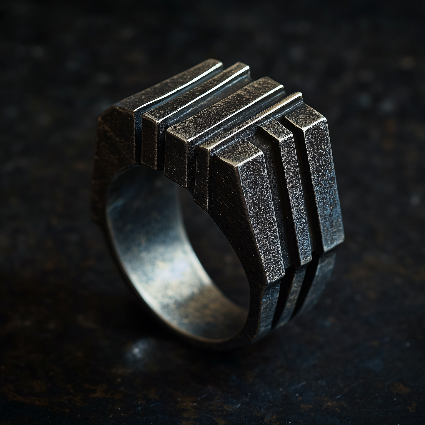 Brutalist Black Ring