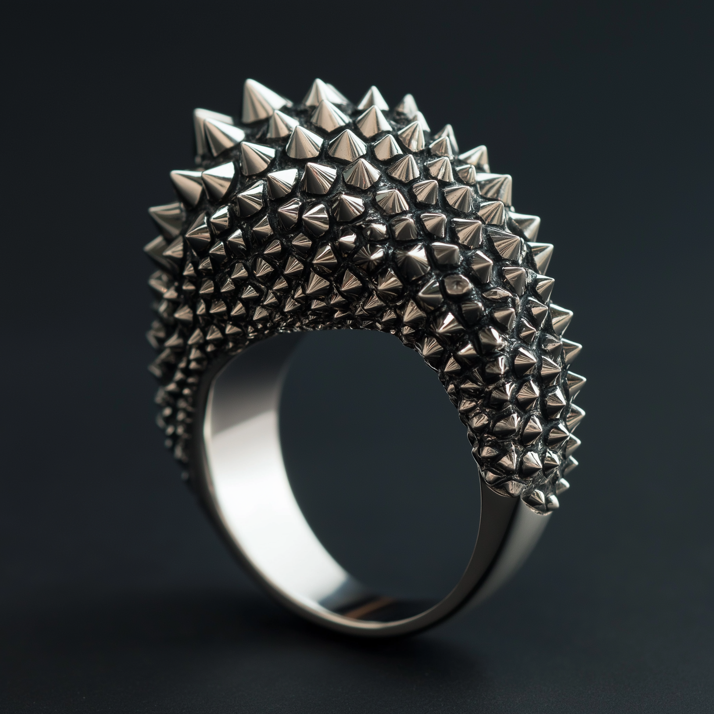 Spikes Silver Ring
