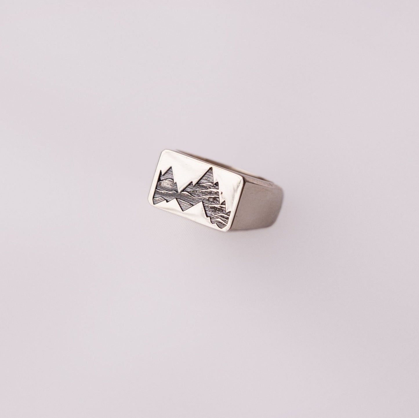 Minimalist  Silver Mountain Ring
