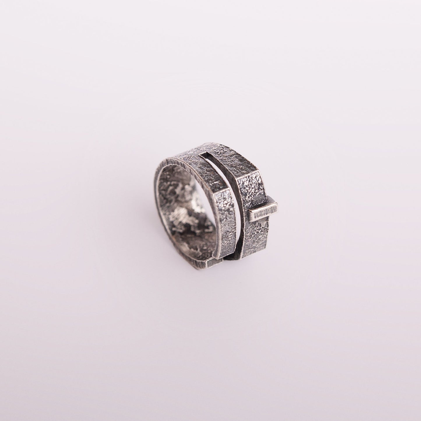 Brutalist Distressed Silver Ring