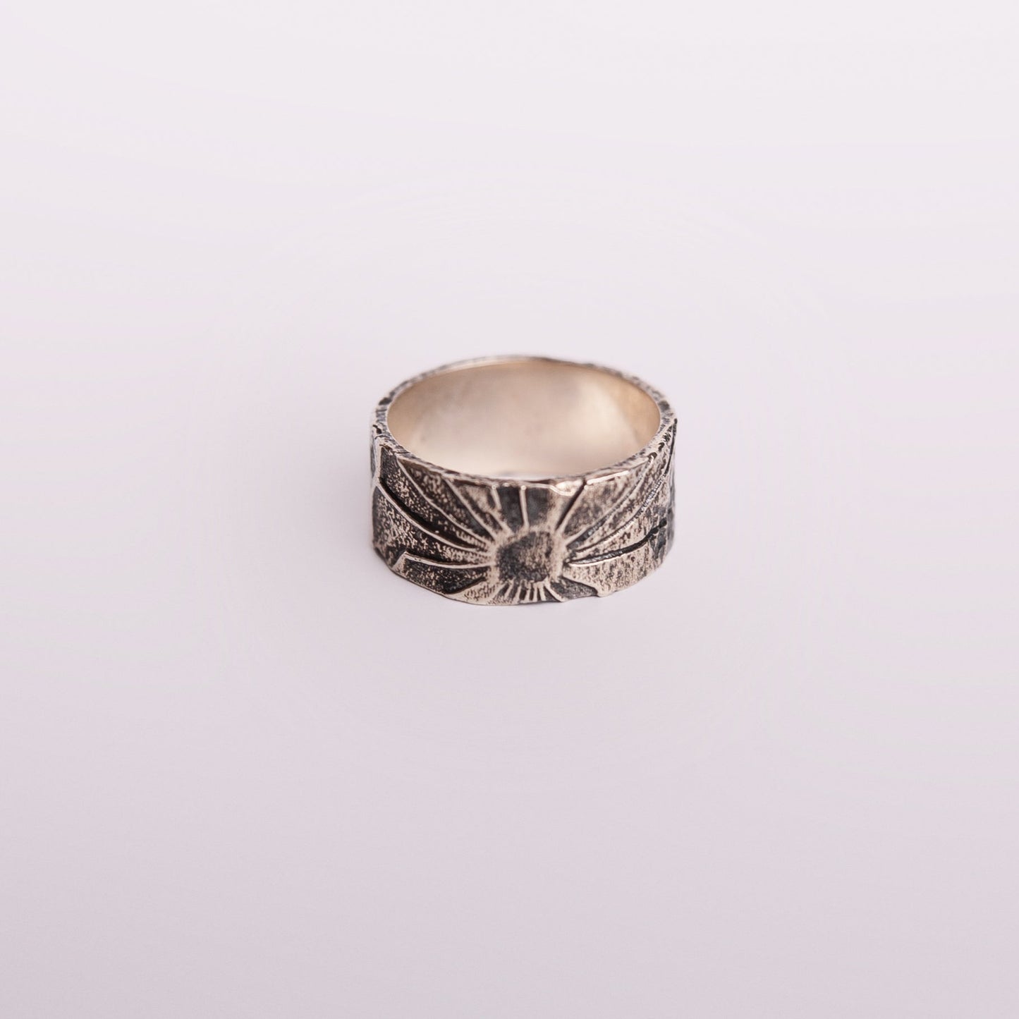 Dark Sunburst Silver Ring