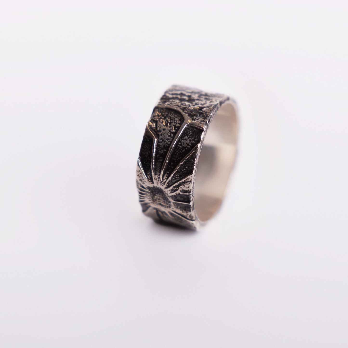 Dark Sunburst Silver Ring
