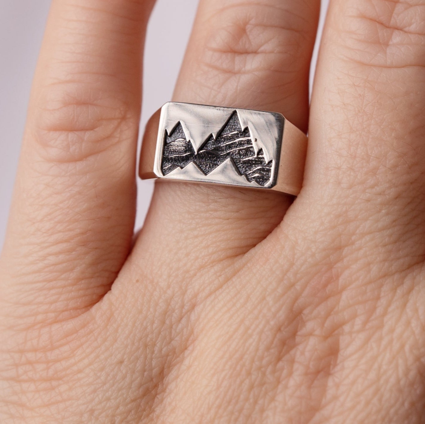 Minimalist  Silver Mountain Ring